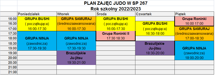 PLAN ZAJĘC